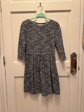 Max Studio Black & White Knit Fit-and-Flare Dress